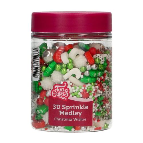 Imagen del producto: FunCakes 3D Sprinkle Medley – Christmas Wishes 70 grms