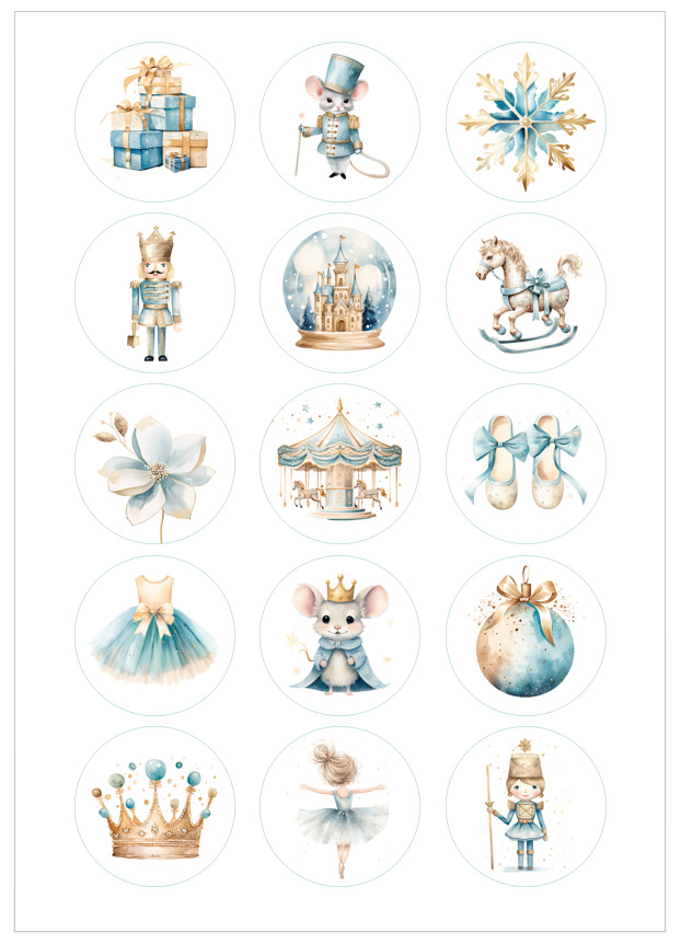 Imagen del producto: Modelo nº 3113: Navidad acuarela azul Cascanueces