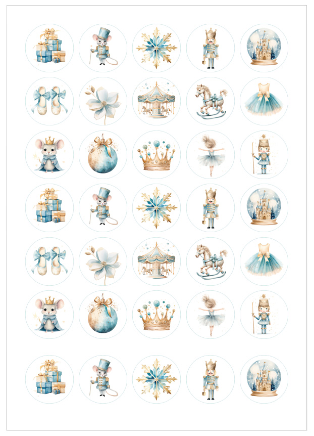 Imagen del producto: Modelo nº 3114: Navidad acuarela azul Cascanueces