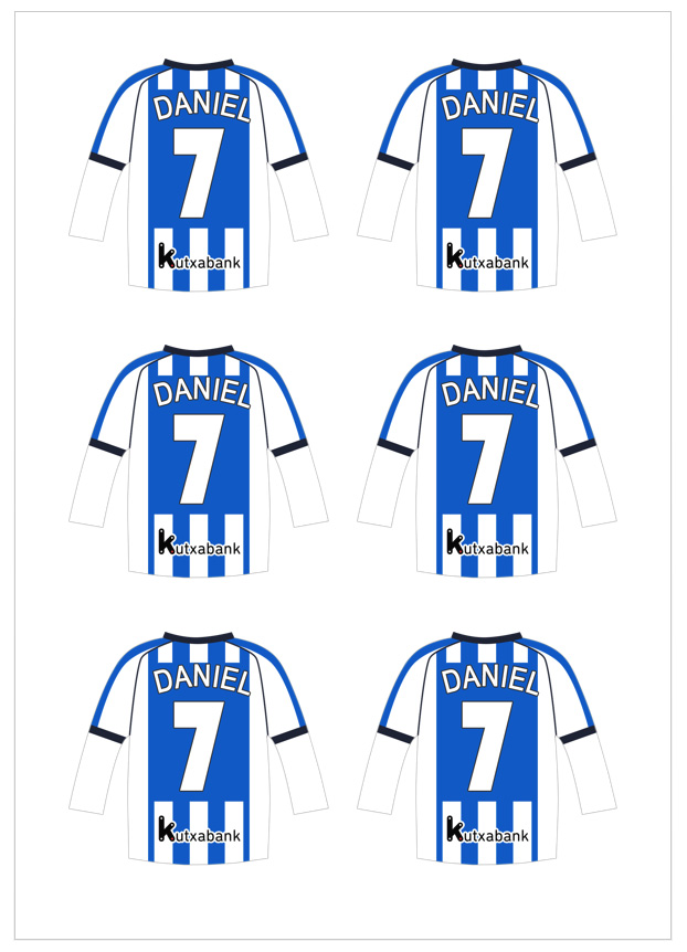 Imagen del producto: Modelo nº 3116: Parte trasera camiseta Real Sociedad
