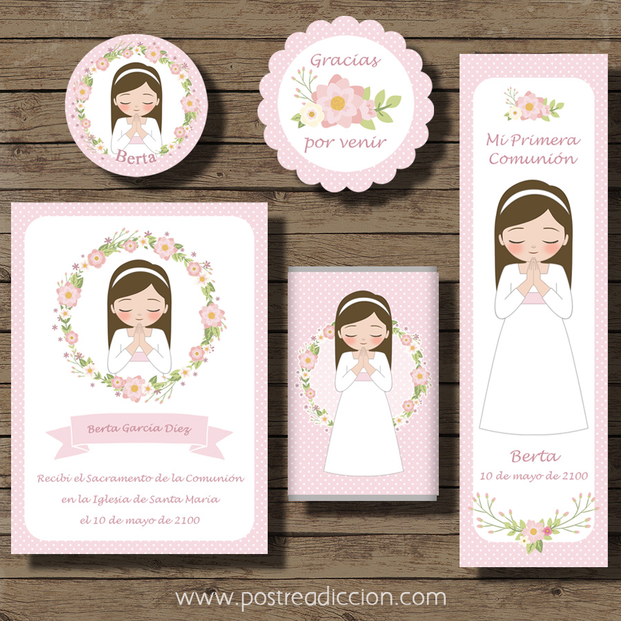 Imagen del producto: Kit imprimible de comuni&oacute;n Berta - 784