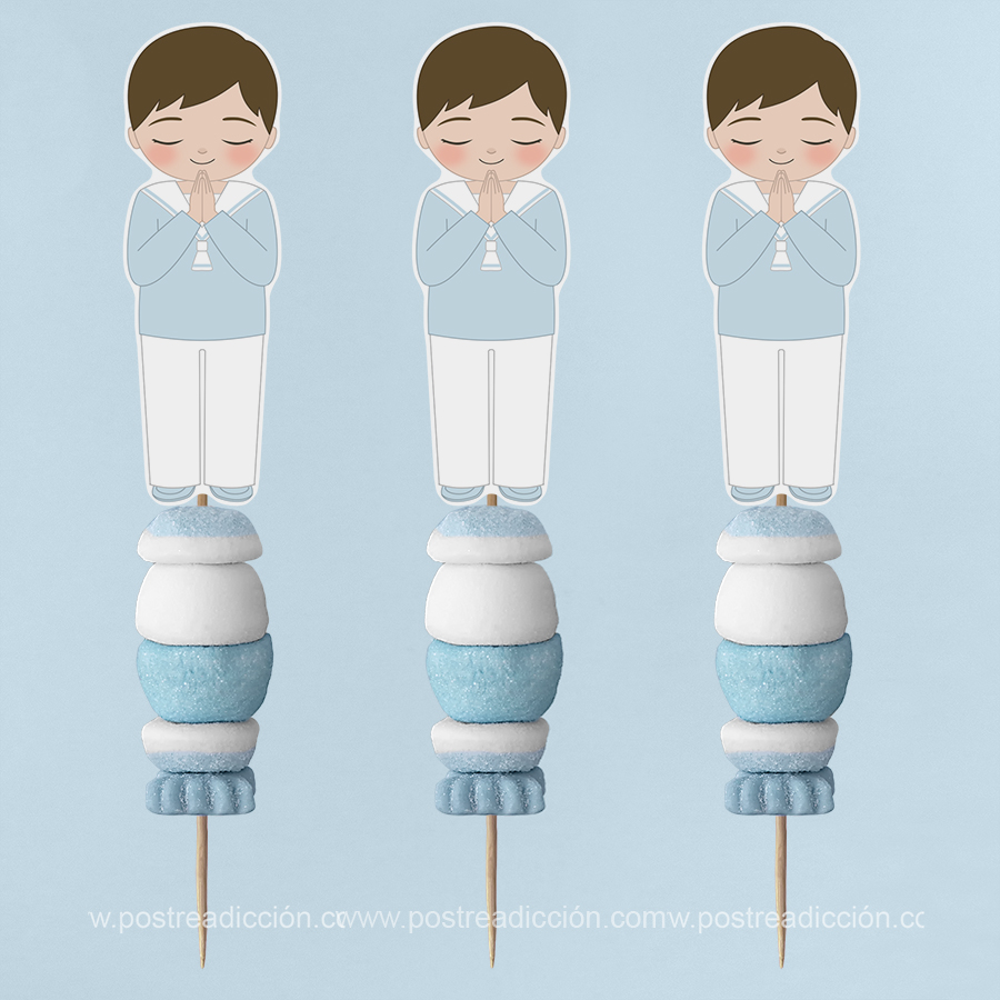 Imagen del producto: 6 brochetas para chuches primera comuni&oacute;n Ferran (no incluye las chuches)