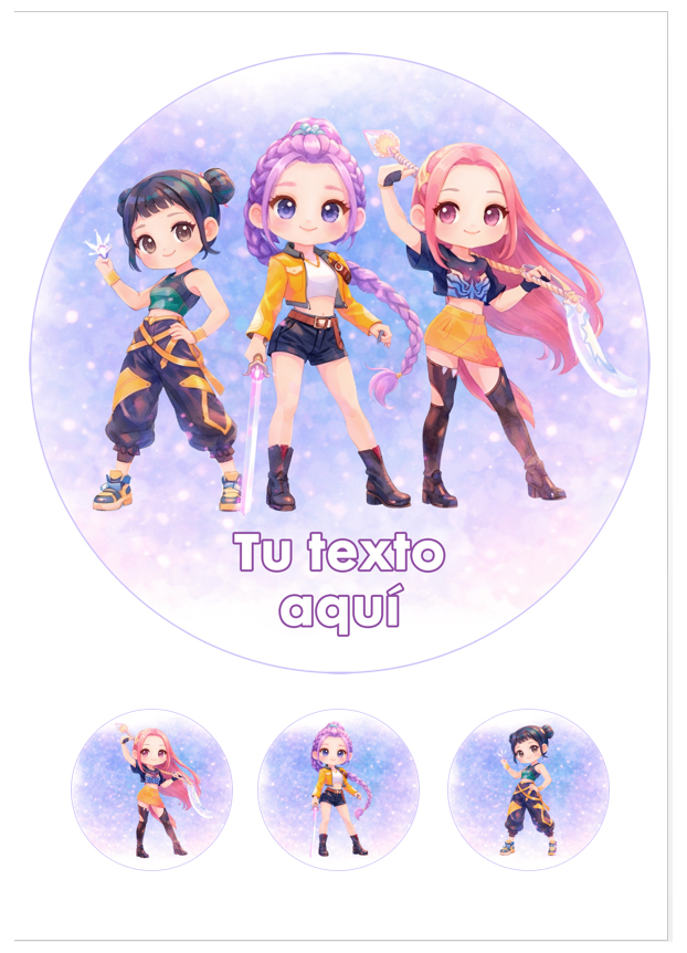 Imagen del producto: Modelo n&ordm; 3219: Guerreras kpop para tarta