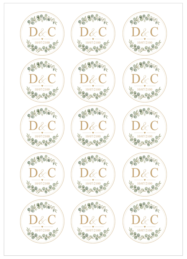Imagen del producto: Modelo n&ordm; 3237: Iniciales boda, dorado